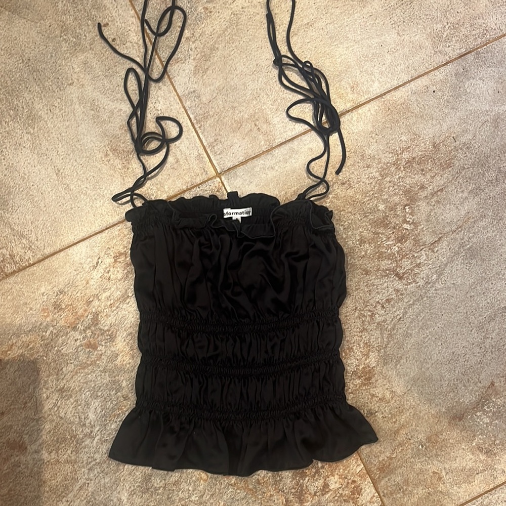 Reformation silk cropped tank